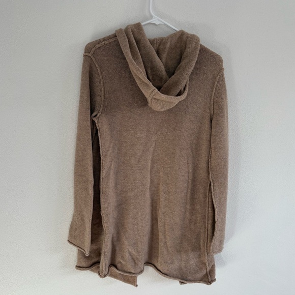 VINCE Sophie Yak-Wool Hooded Cardigan in Wheat Tann - Picture 6 of 9